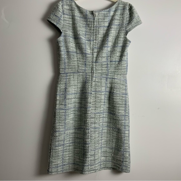 NWOT Fortune & Ivy Boucle Blue/White with Metallic Thread Dress, Size S - Picture 2 of 7
